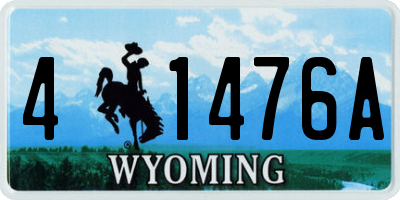 WY license plate 41476A