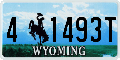 WY license plate 41493T