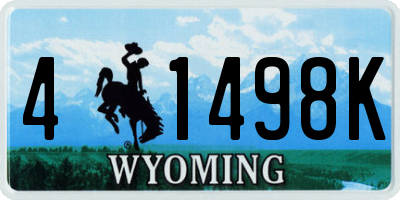 WY license plate 41498K