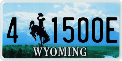 WY license plate 41500E