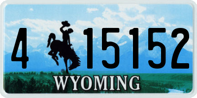 WY license plate 415152