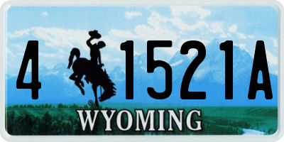 WY license plate 41521A