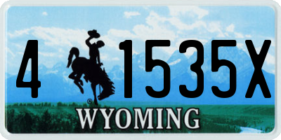 WY license plate 41535X