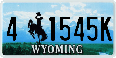 WY license plate 41545K
