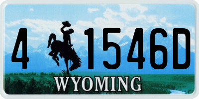 WY license plate 41546D
