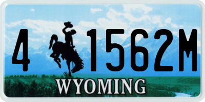 WY license plate 41562M