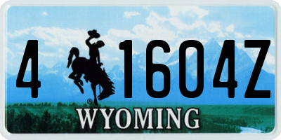 WY license plate 41604Z