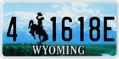 WY license plate 41618E