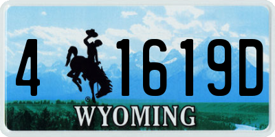 WY license plate 41619D