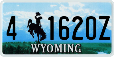 WY license plate 41620Z