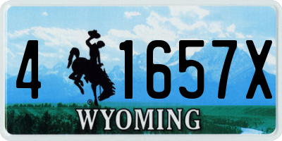 WY license plate 41657X