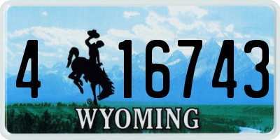 WY license plate 416743