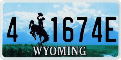 WY license plate 41674E