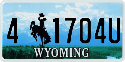 WY license plate 41704U