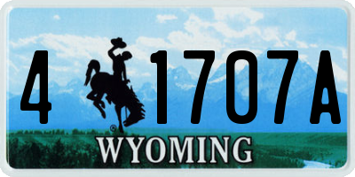 WY license plate 41707A