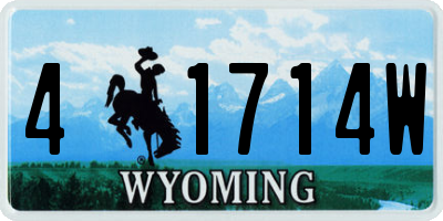 WY license plate 41714W