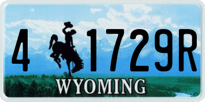 WY license plate 41729R