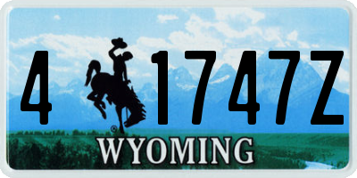 WY license plate 41747Z