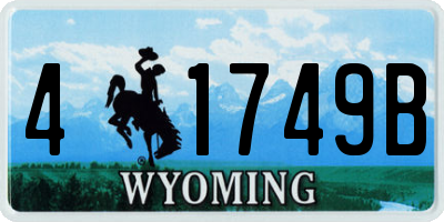 WY license plate 41749B