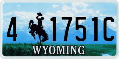 WY license plate 41751C