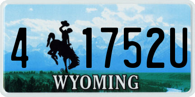 WY license plate 41752U