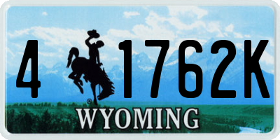 WY license plate 41762K