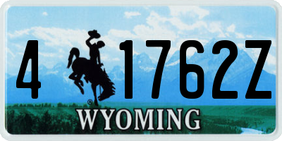WY license plate 41762Z