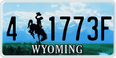 WY license plate 41773F