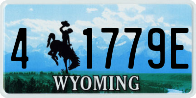 WY license plate 41779E