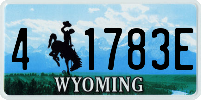 WY license plate 41783E