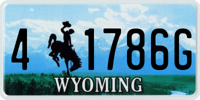 WY license plate 41786G