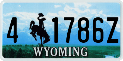 WY license plate 41786Z