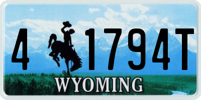 WY license plate 41794T