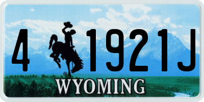 WY license plate 41921J