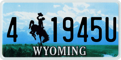 WY license plate 41945U