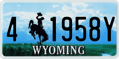 WY license plate 41958Y