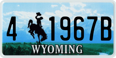 WY license plate 41967B