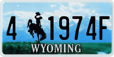 WY license plate 41974F