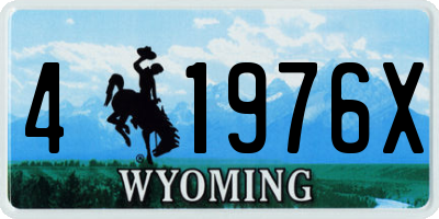 WY license plate 41976X