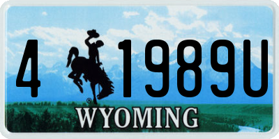 WY license plate 41989U