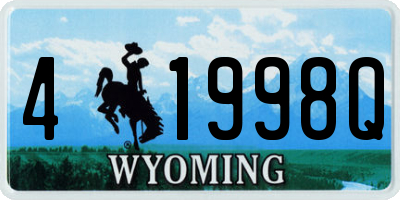 WY license plate 41998Q