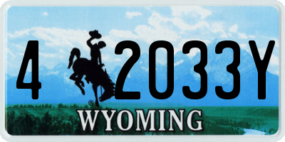 WY license plate 42033Y