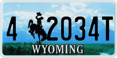 WY license plate 42034T