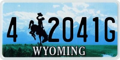 WY license plate 42041G