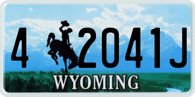 WY license plate 42041J