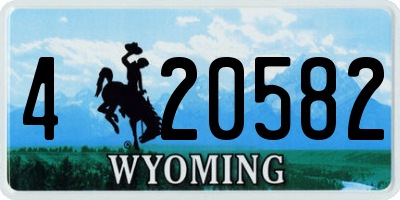 WY license plate 420582