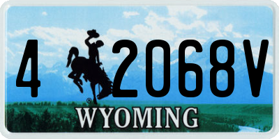 WY license plate 42068V