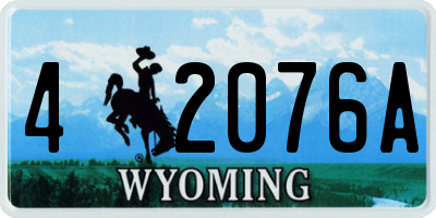 WY license plate 42076A