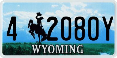 WY license plate 42080Y