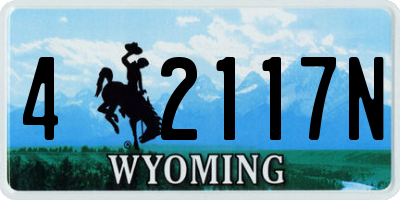 WY license plate 42117N
